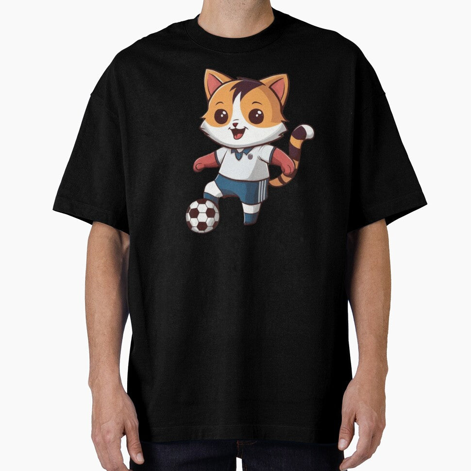 Footballer cat by JonysCreativeDesigns - Adult & Kids T-Shirts, Sweatshirts & Hoodies apparel design preview 1