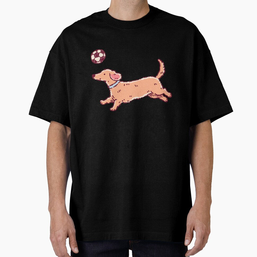 Soccer Football Dachshund, playful textured - Adult & Kids T-Shirts, Sweatshirts & Hoodies apparel design preview 1