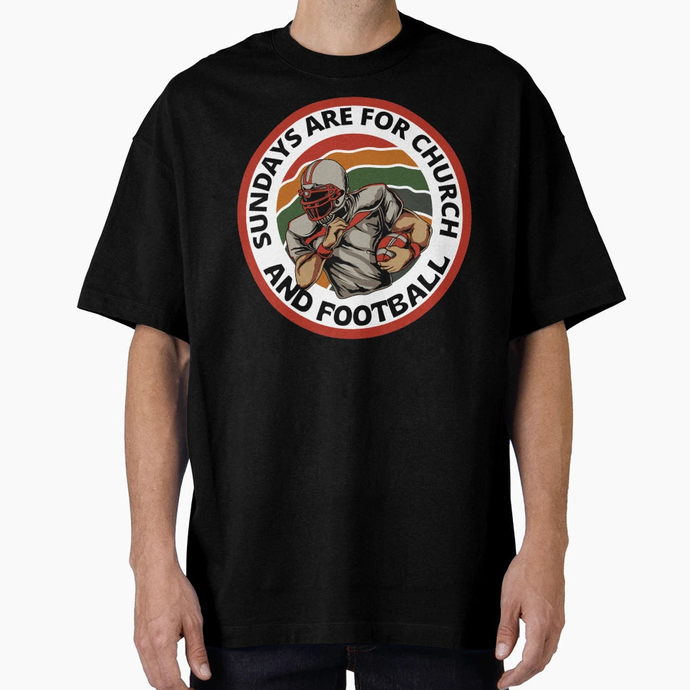 Sundays Are Church Jesus And Football T-Shirt - Graphic Print Men Women - T-Shirt, Sweatshirt, Hoodie