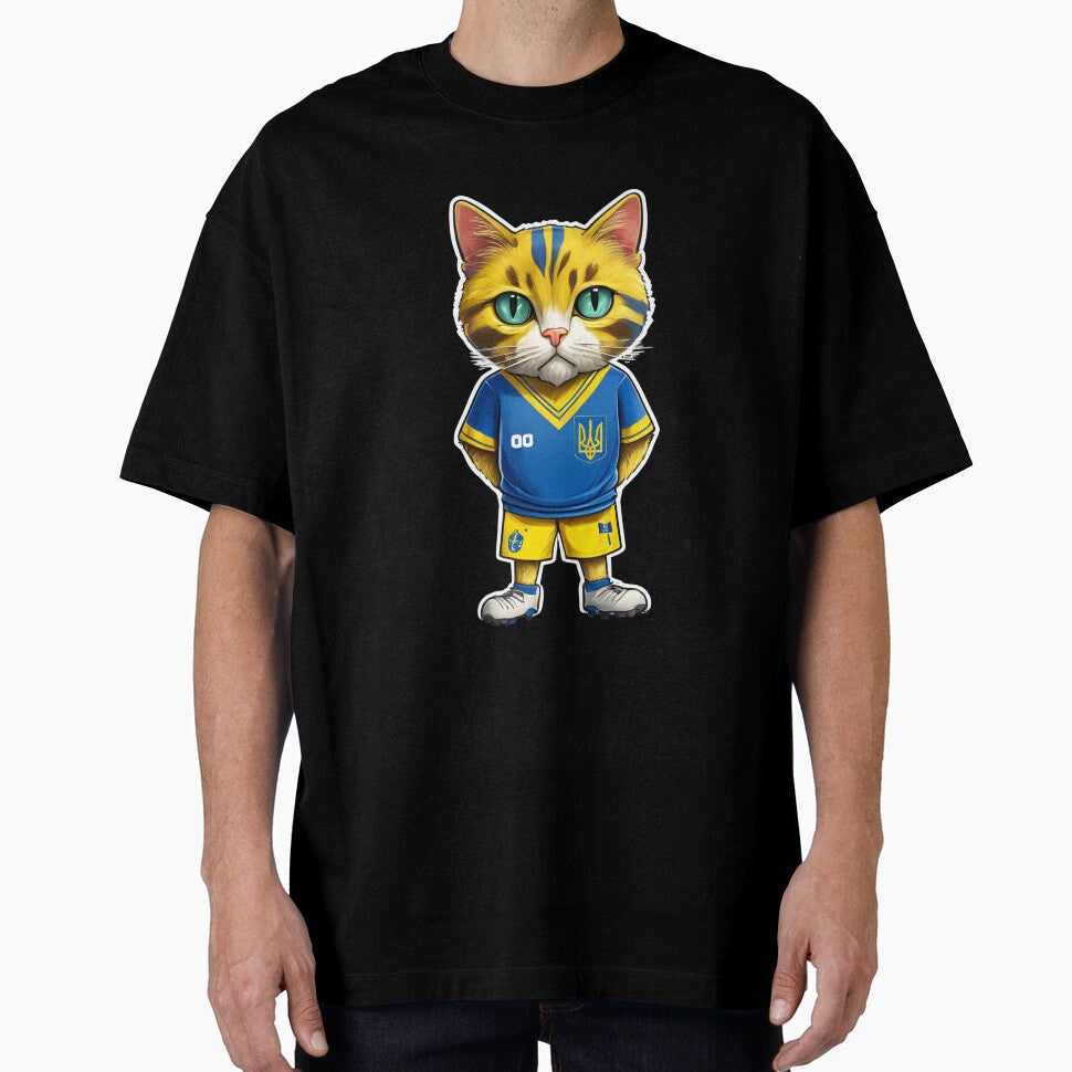 UKRAINE Sports Team: a Cat wearing colours of - Adult & Kids T-Shirts, Sweatshirts & Hoodies apparel design preview 1