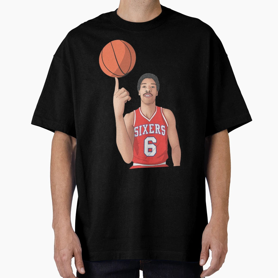Julius Irving Dr J Sixers T-Shirt - Novelty Apparel for Adults - T-Shirt, Sweatshirt, Hoodie