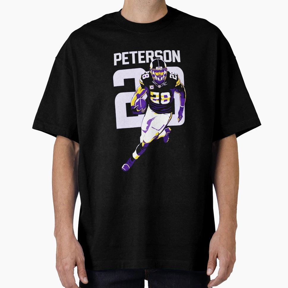Adrian Peterson Minnesota 28 Football T-Shirt - Trendy Graphic for Adults - T-Shirt, Sweatshirt, Hoodie