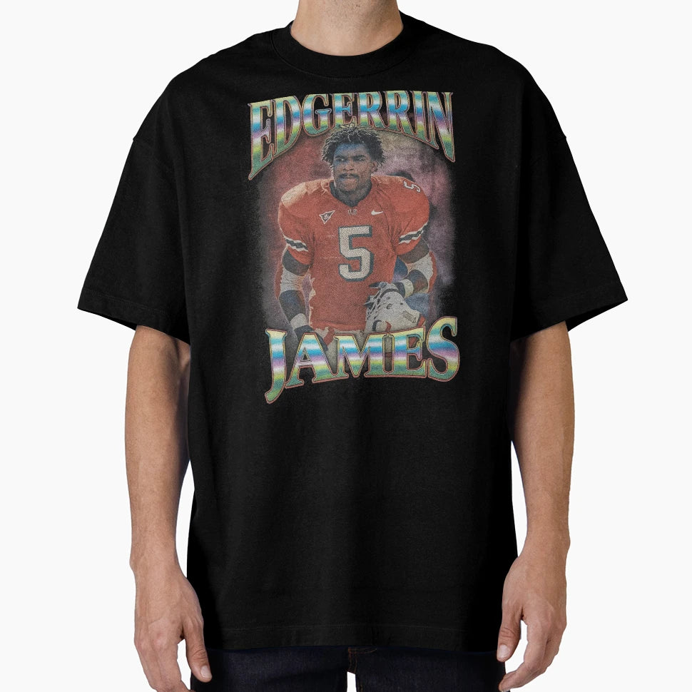 Edgerrin James Miami Hurricanes Art T-Shirt - Minimalist Print Men Women - T-Shirt, Sweatshirt, Hoodie