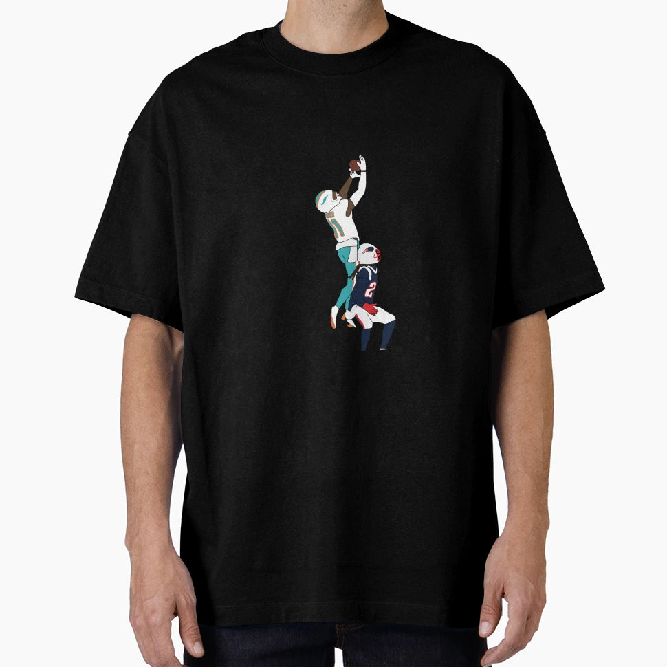Miami Dolphins Devante Parker Catch Over T-Shirt - Custom Art Print Unisex - T-Shirt, Sweatshirt, Hoodie