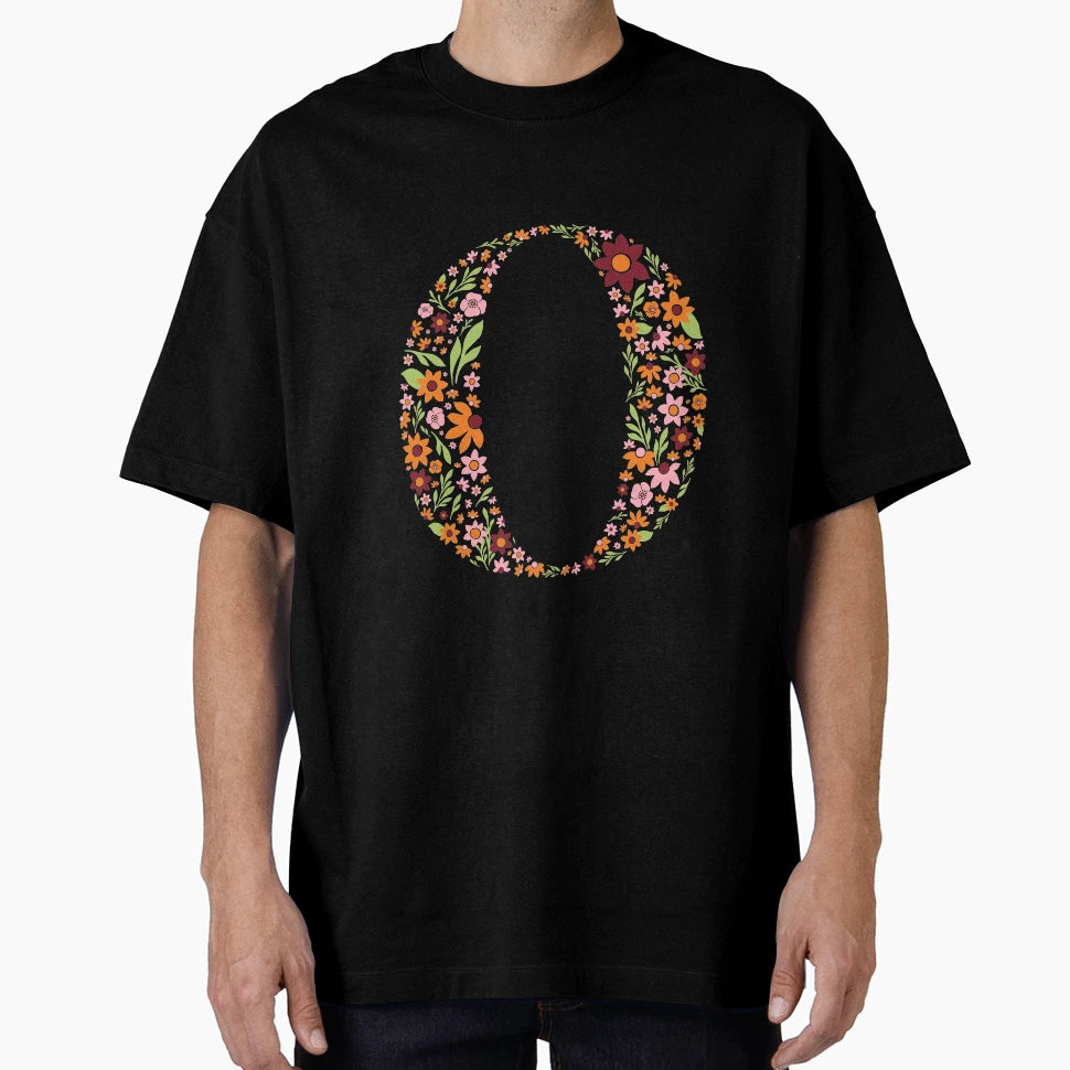 Floral Letter O T-Shirt - Custom Art Print Unisex - T-Shirt, Sweatshirt, Hoodie