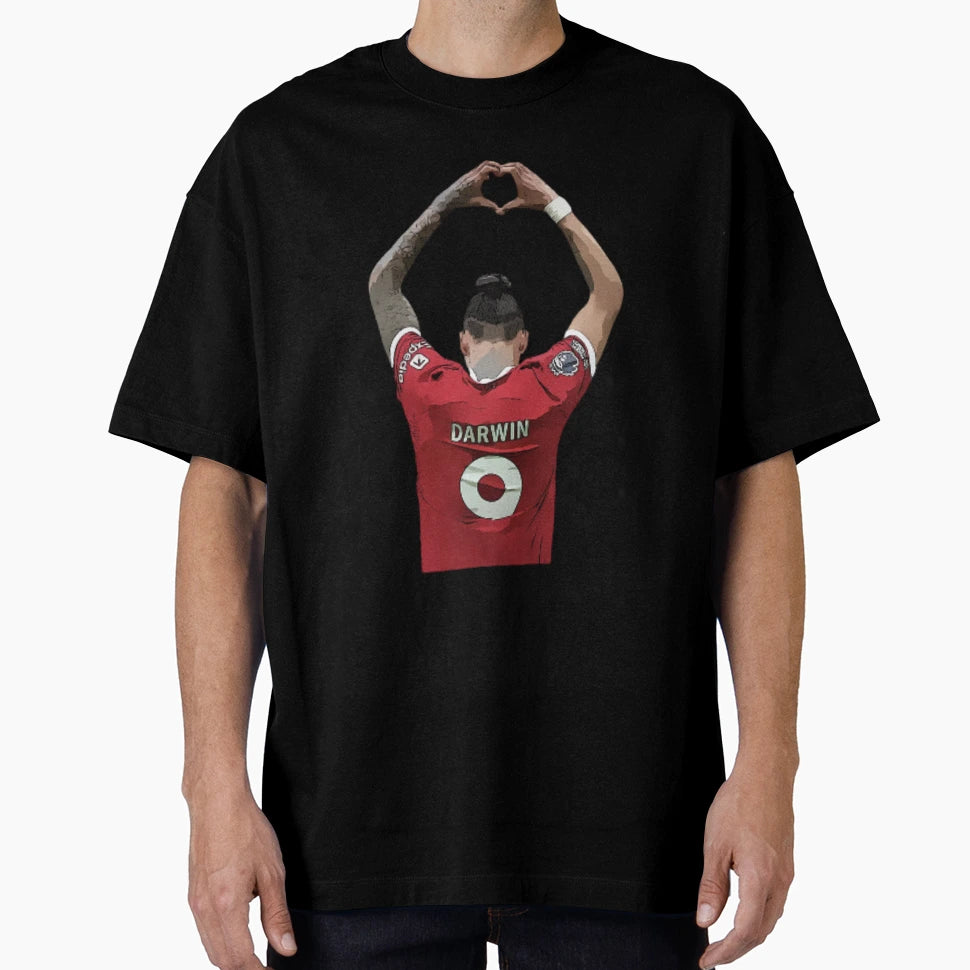 Darwin Nunez Heart Celebration T-Shirt - Minimalist Print Unisex - T-Shirt, Sweatshirt, Hoodie