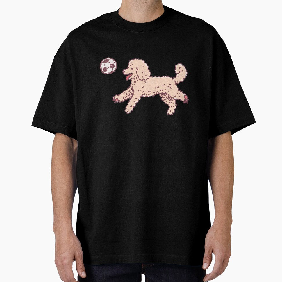 Soccer Football Poodle whimsical textured - Adult & Kids T-Shirts, Sweatshirts & Hoodies apparel design preview 1