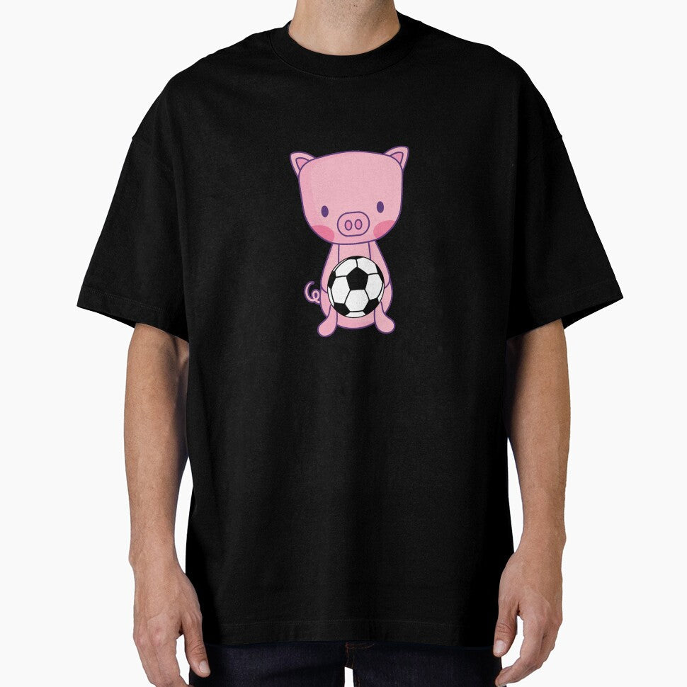 Cute Pig holding soccer ball by ijdesigns - Adult & Kids T-Shirts, Sweatshirts & Hoodies apparel design preview 1