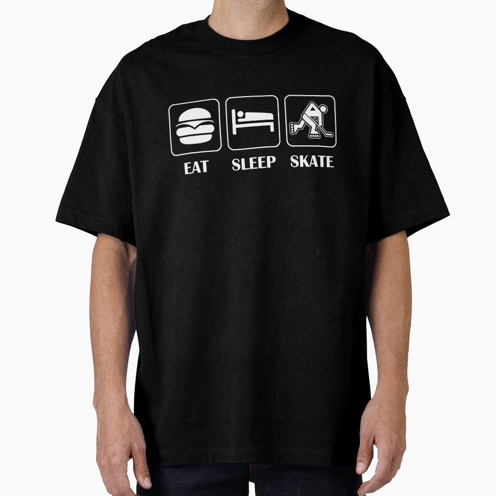 Eat Sleep Skate Hockey Player T-Shirt - Fun Novelty Design Men Women - T-Shirt, Sweatshirt, Hoodie
