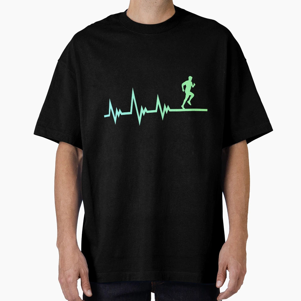 Running Ekg Pulse Runner Heartbeat T-Shirt - Custom Art Print for Adults - T-Shirt, Sweatshirt, Hoodie