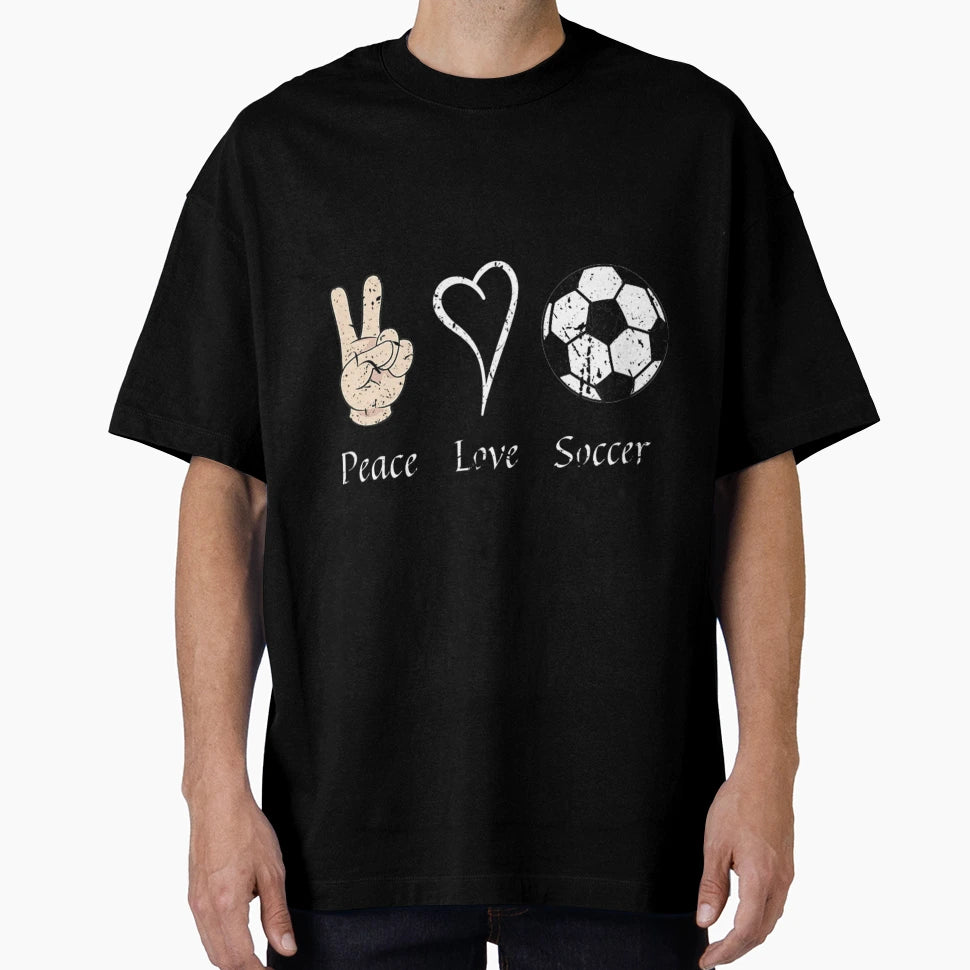 Peace Love Soccer Soccer Player Soccer T-Shirt - Custom Art Print Unisex - T-Shirt, Sweatshirt, Hoodie