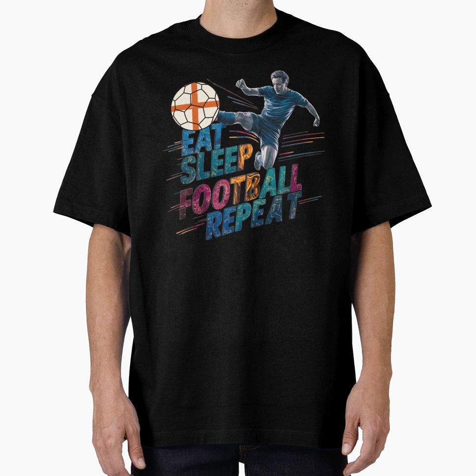 Eat Sleep Football Repeat Live Game T-Shirt - Graphic Print Men Women - T-Shirt, Sweatshirt, Hoodie