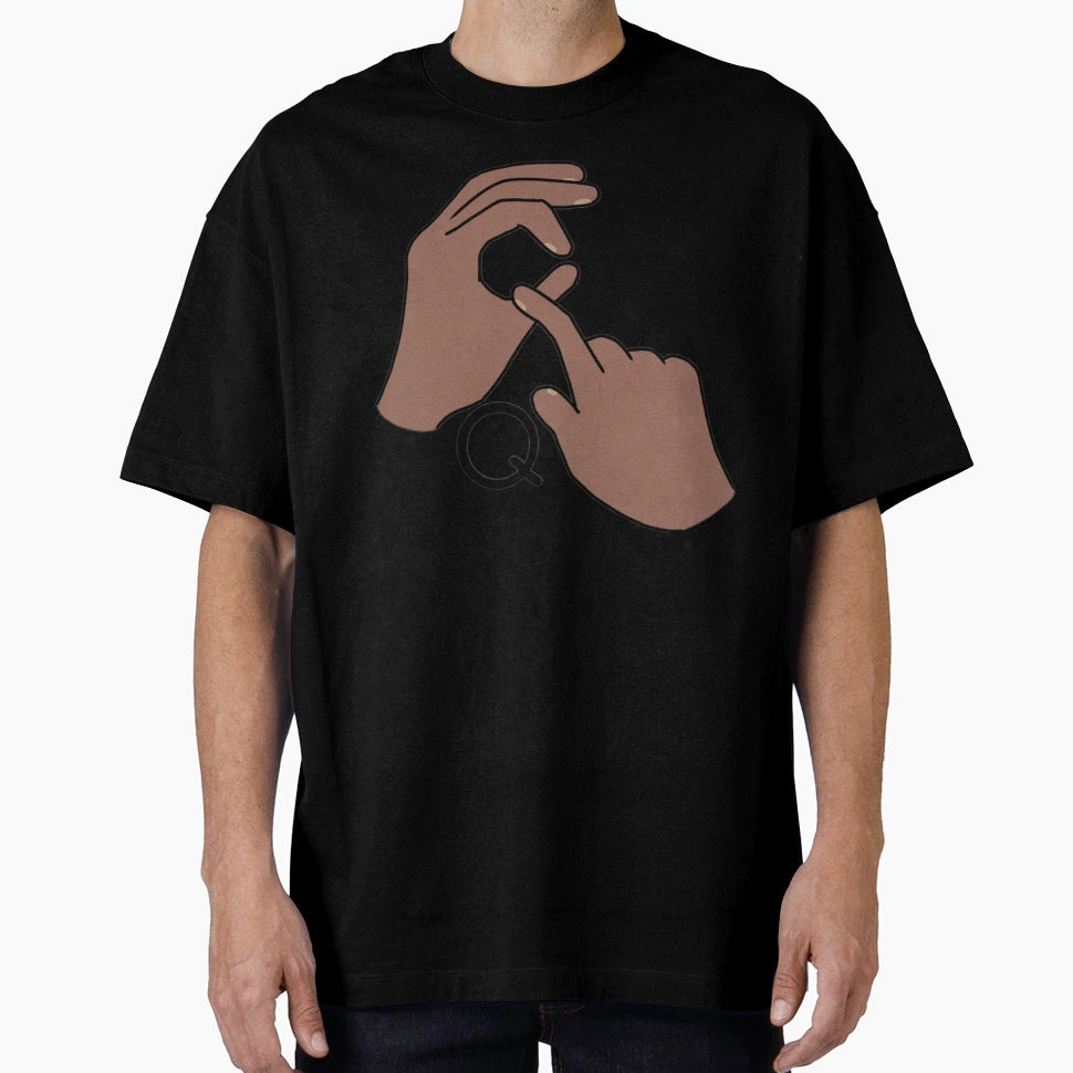Bsl Letter Sign Q T-Shirt - Minimalist Print Men Women - T-Shirt, Sweatshirt, Hoodie