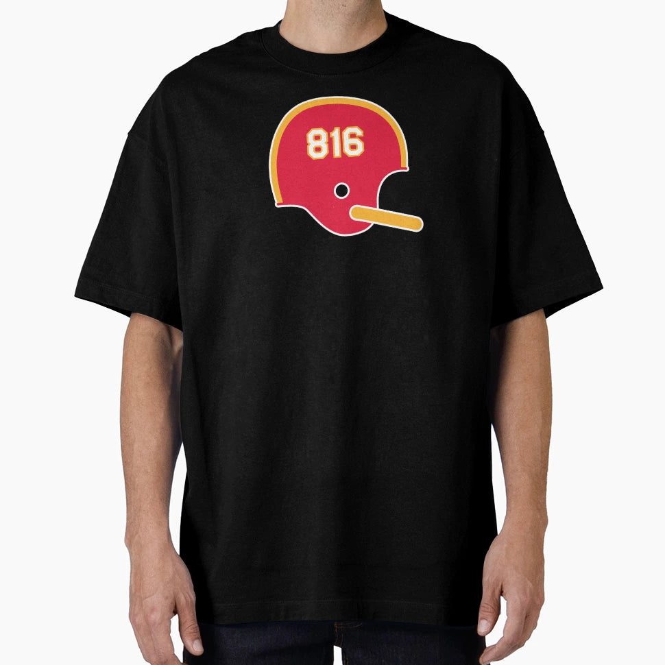 Kansas City Chiefs 816 Helmet T-Shirt - Aesthetic Graphic for Adults - T-Shirt, Sweatshirt, Hoodie