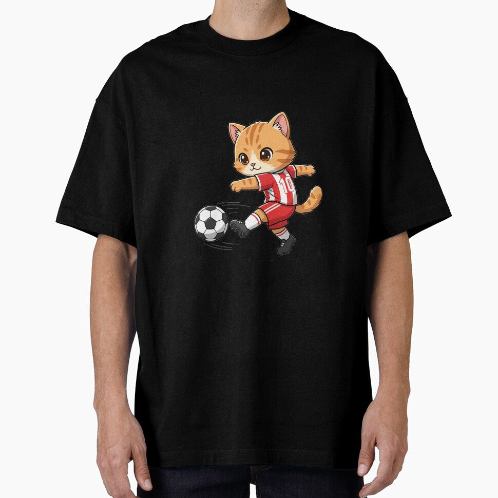 Soccer Player Cat by HoopeStylee - Adult & Kids T-Shirts, Sweatshirts & Hoodies apparel design preview 1