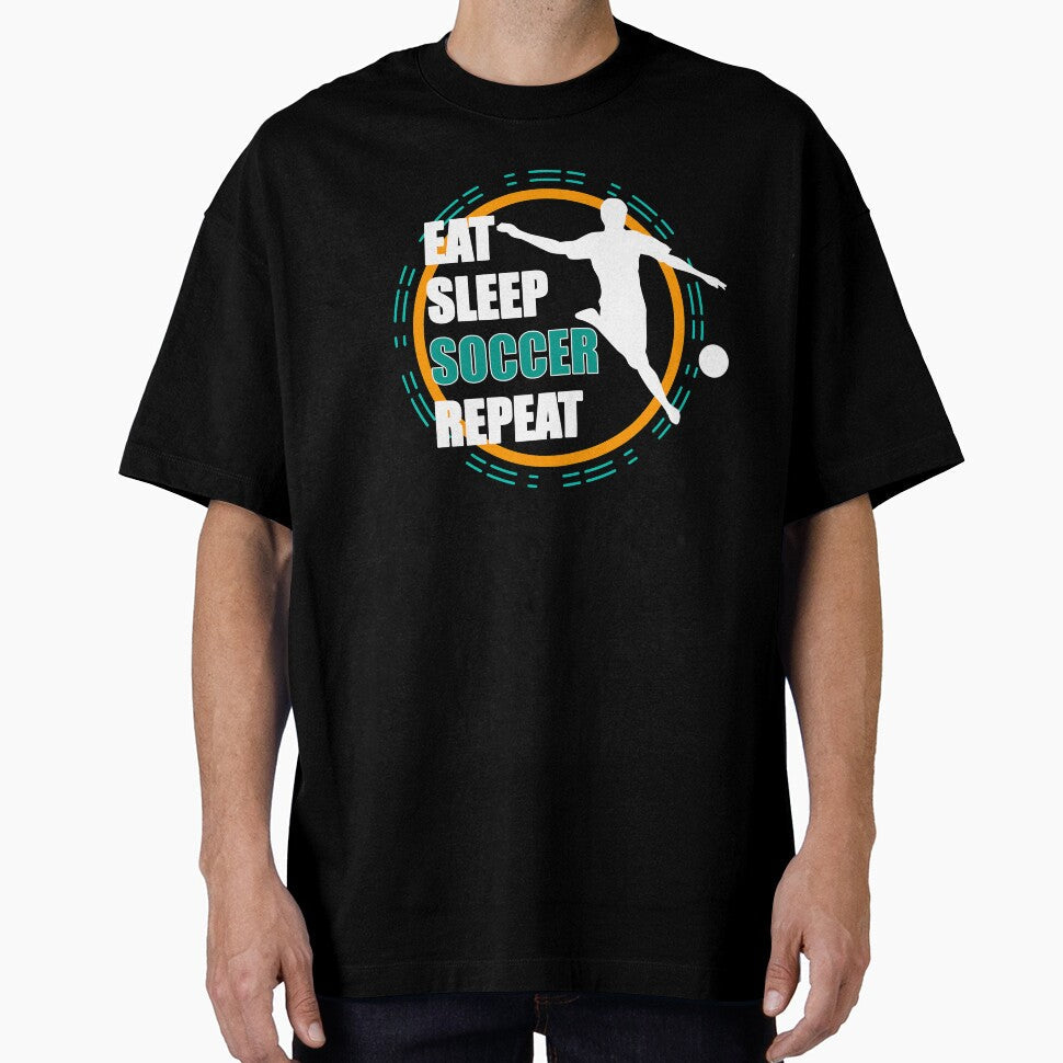 Eat sleep soccer repeat by blikonie - Adult & Kids T-Shirts, Sweatshirts & Hoodies apparel design preview 1