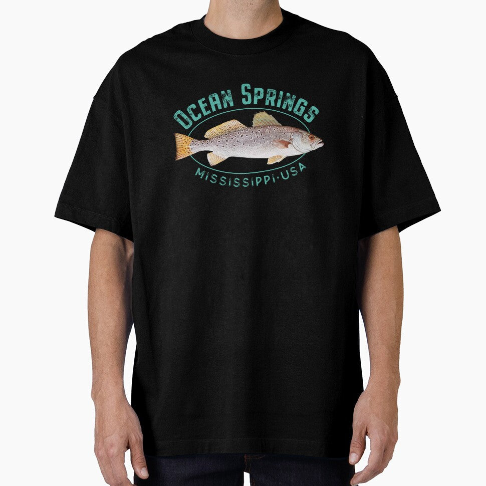 Ocean Springs Mississippi Spotted Seatrout Design by - Adult & Kids T-Shirts, Sweatshirts & Hoodies apparel design preview 1