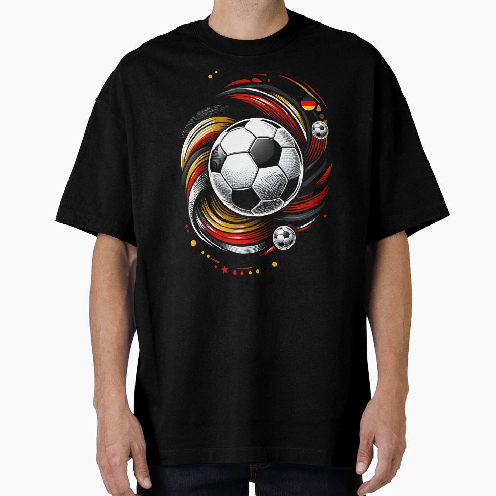 Football Germany Team Abstract Flag T-Shirt - Aesthetic Graphic for Adults - T-Shirt, Sweatshirt, Hoodie