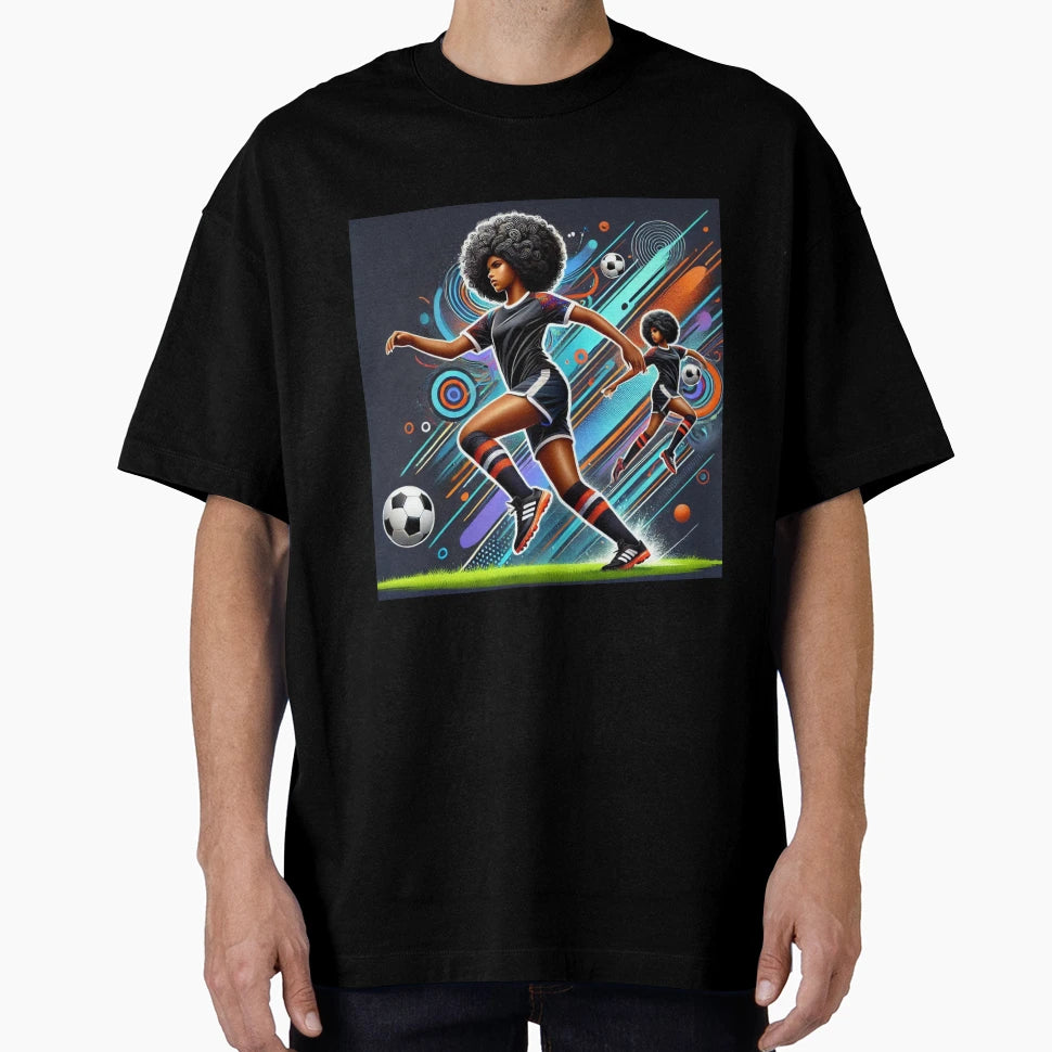 Soccer Curly Hair T-Shirt - Casual Everyday Wear Unisex - T-Shirt, Sweatshirt, Hoodie