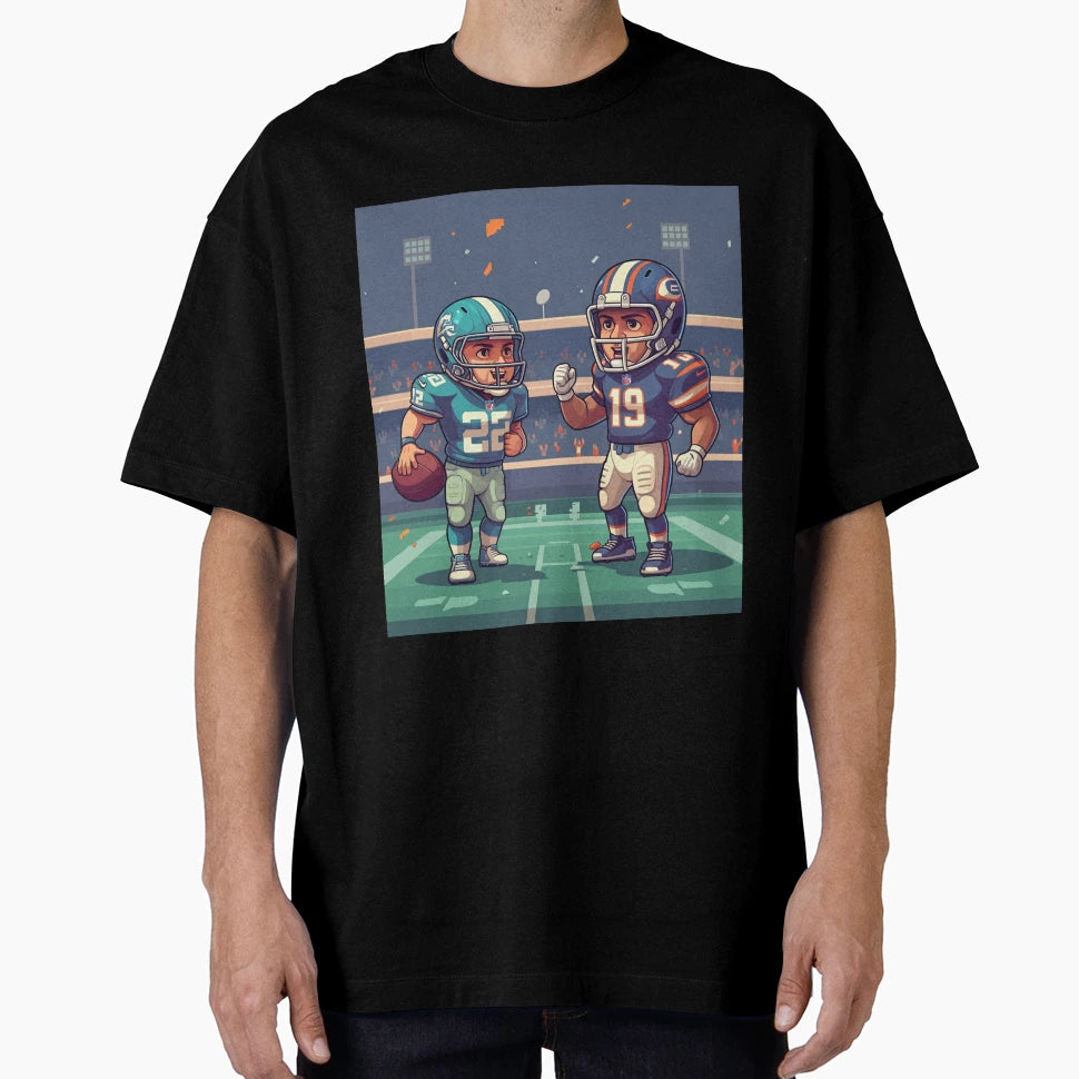 Chibi Football Showdown Cartoon Nfl T-Shirt - Novelty Apparel Men Women - T-Shirt, Sweatshirt, Hoodie