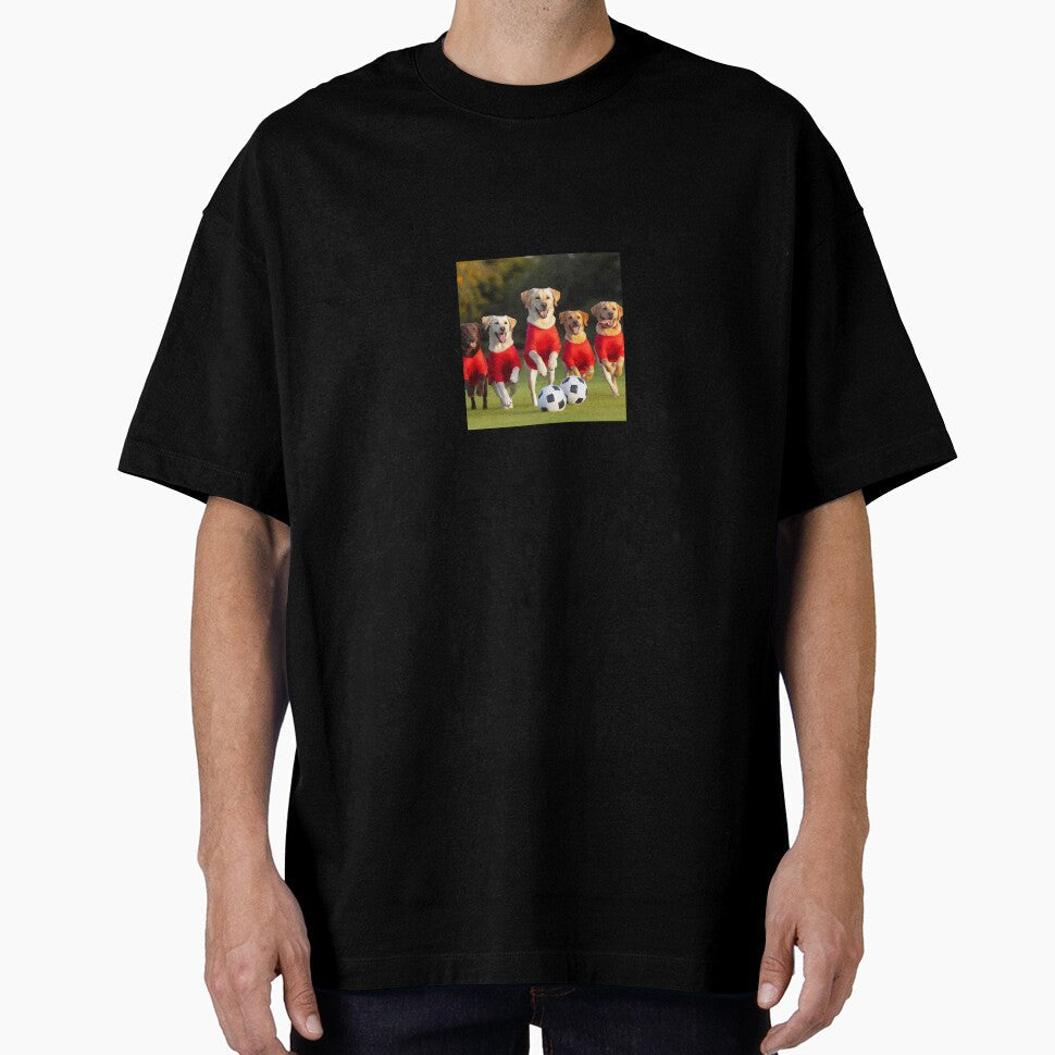 Labradors love football too! Soccer and Dog Lovers - Adult & Kids T-Shirts, Sweatshirts & Hoodies apparel design preview 1