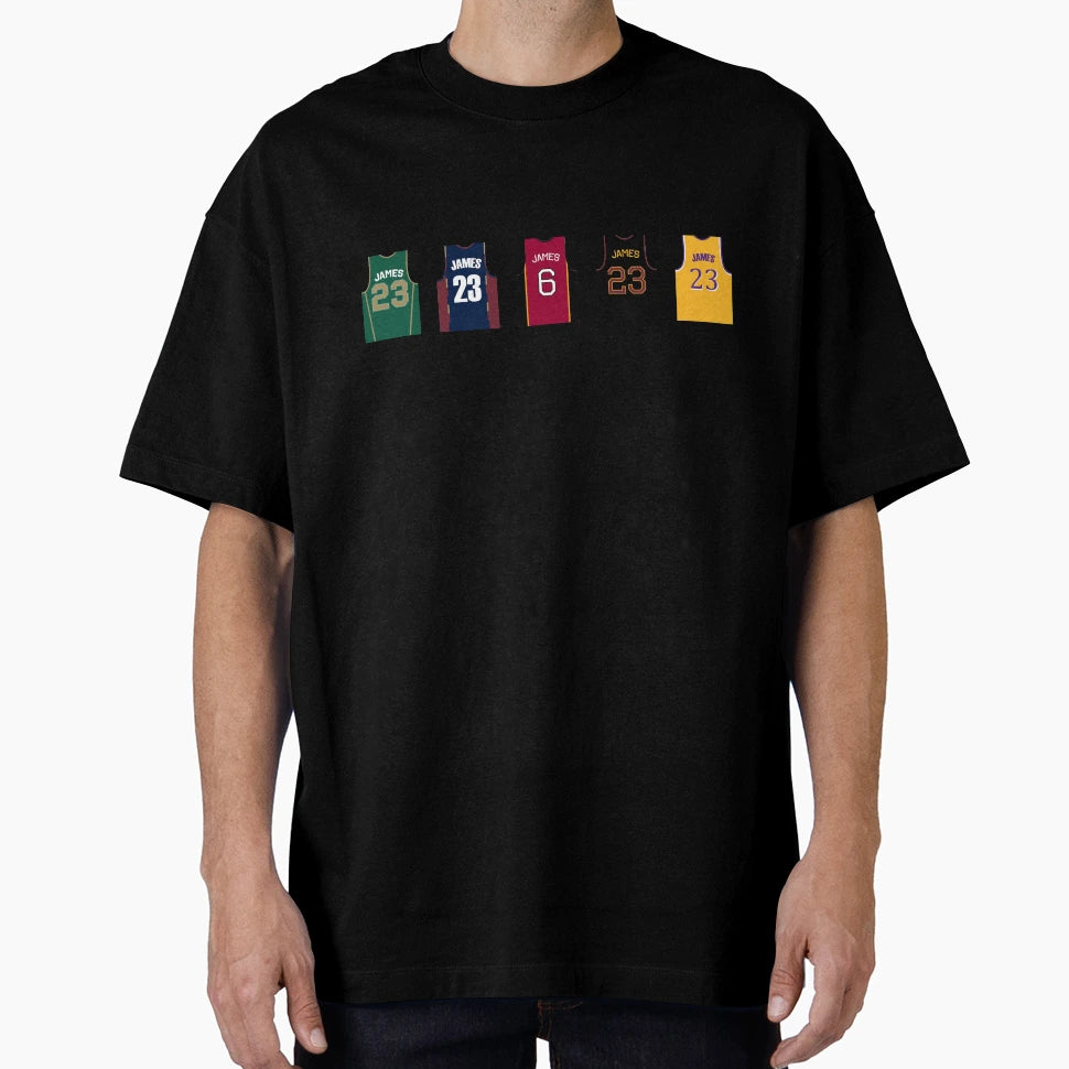 Lebron James Jersey History T-Shirt - Casual Everyday Wear Men Women - T-Shirt, Sweatshirt, Hoodie