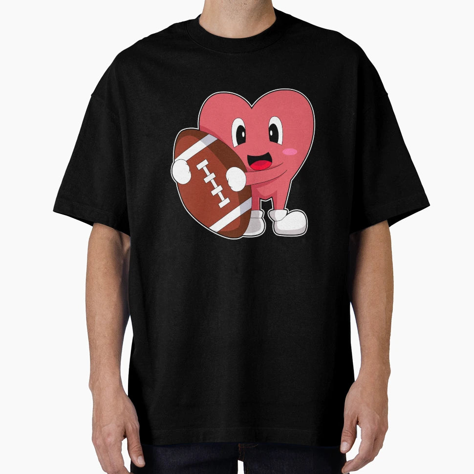 Heart Football Sports T-Shirt - Fun Novelty Design for Adults - T-Shirt, Sweatshirt, Hoodie