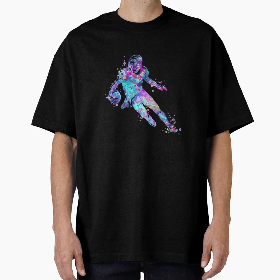 American Football Player Watercolor T-Shirt - Custom Art Print Unisex - T-Shirt, Sweatshirt, Hoodie