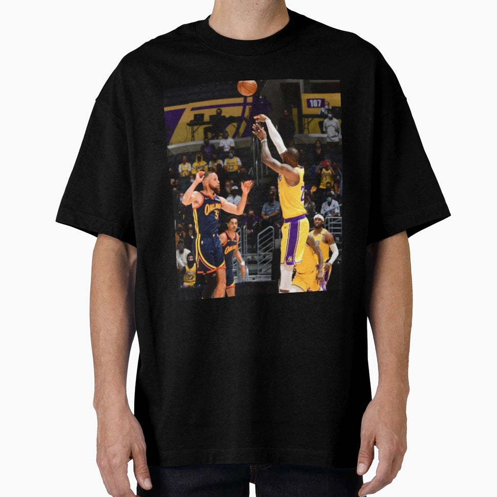 Lebron James Game Winner Over Stephen T-Shirt - Unique Graphic for Adults - T-Shirt, Sweatshirt, Hoodie