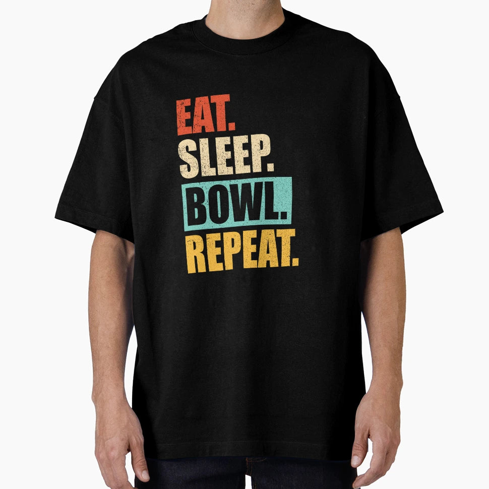 Eat Sleep Bowl Repeat Funny T-Shirt - Fun Novelty Design for Adults - T-Shirt, Sweatshirt, Hoodie