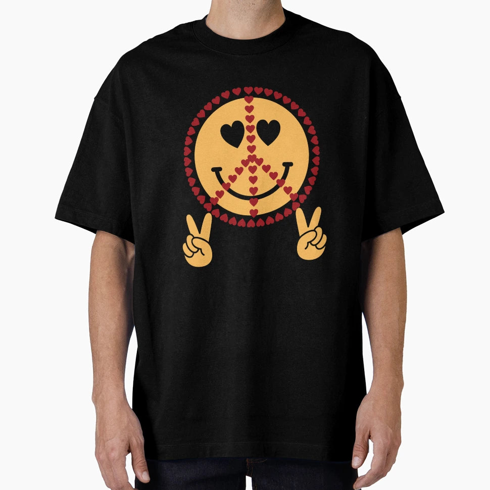 Peace Sign Heart World Peace Love T-Shirt - Minimalist Print Men Women - T-Shirt, Sweatshirt, Hoodie