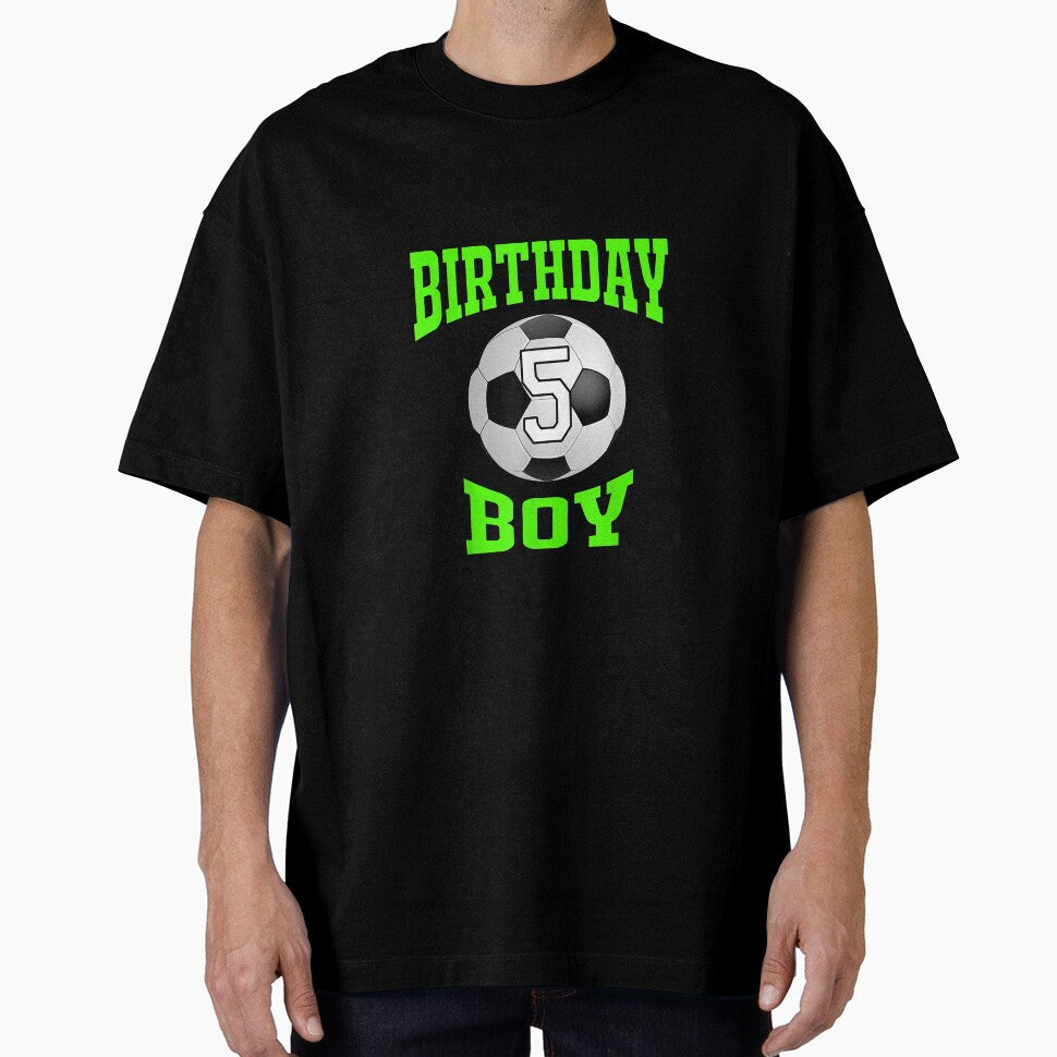 5 th Birthday Boy Soccer T- years old kid by - Adult & Kids T-Shirts, Sweatshirts & Hoodies apparel design preview 1