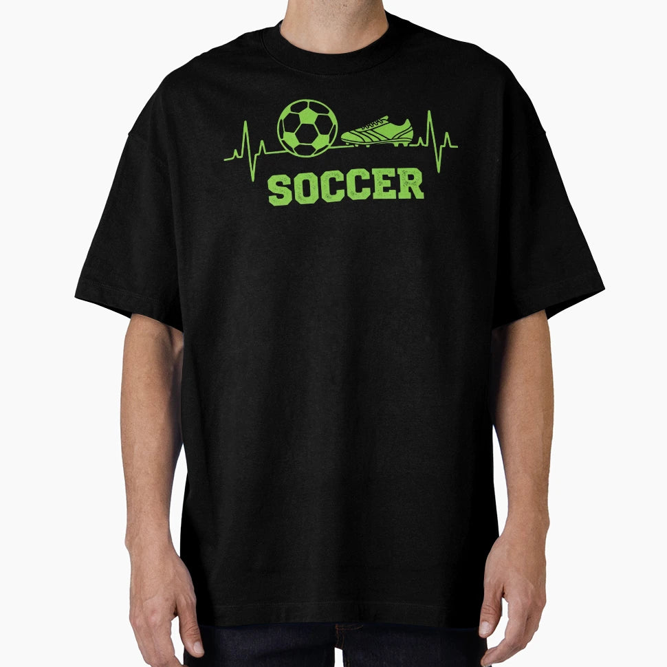 Soccer Heartbeat Pulse Ball Cleat Gift T-Shirt - Minimalist Print Unisex - T-Shirt, Sweatshirt, Hoodie