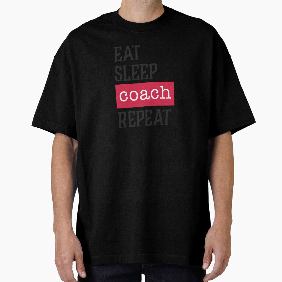 Eat Sleep Coach Repeat Funny Gifts by AGDStudio - Adult & Kids T-Shirts, Sweatshirts & Hoodies apparel design preview 1