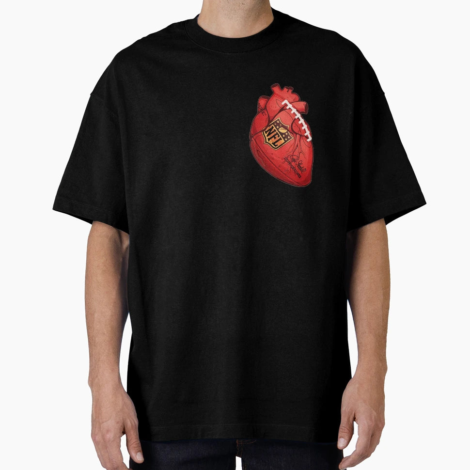 I Heart Football T-Shirt - Custom Art Print Unisex - T-Shirt, Sweatshirt, Hoodie