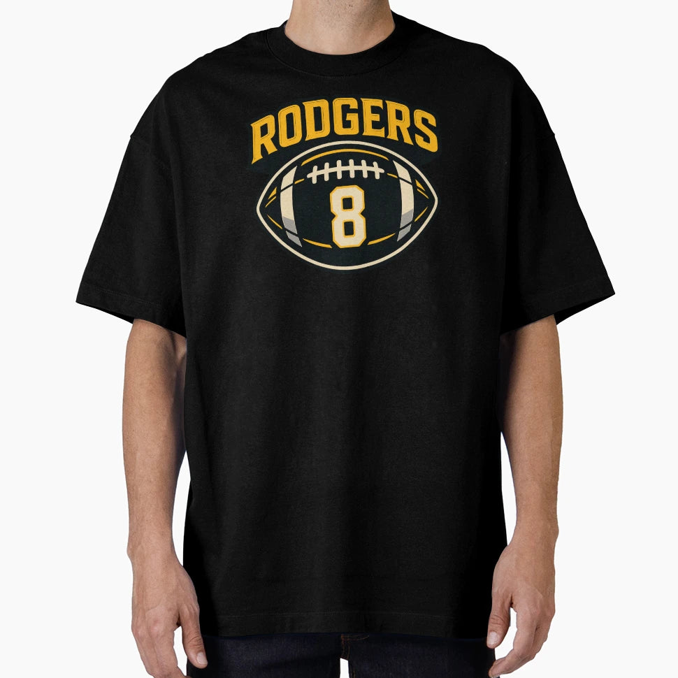 Rodgers 8 Football T-Shirt - Minimalist Print Men Women - T-Shirt, Sweatshirt, Hoodie