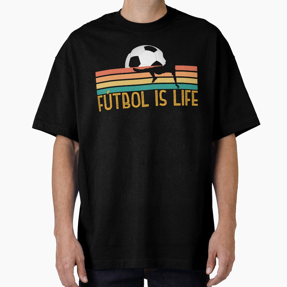 Futbol is life, Vintage gifts for soccer players - Adult & Kids T-Shirts, Sweatshirts & Hoodies apparel design preview 1