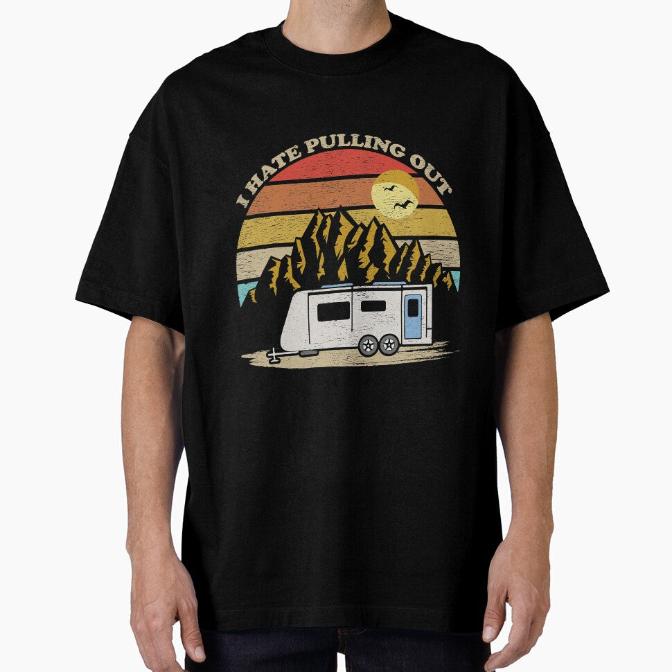 Vintage Retro Mountains Rv Camping I by SkyCloudBlue - Adult & Kids T-Shirts, Sweatshirts & Hoodies apparel design preview 1