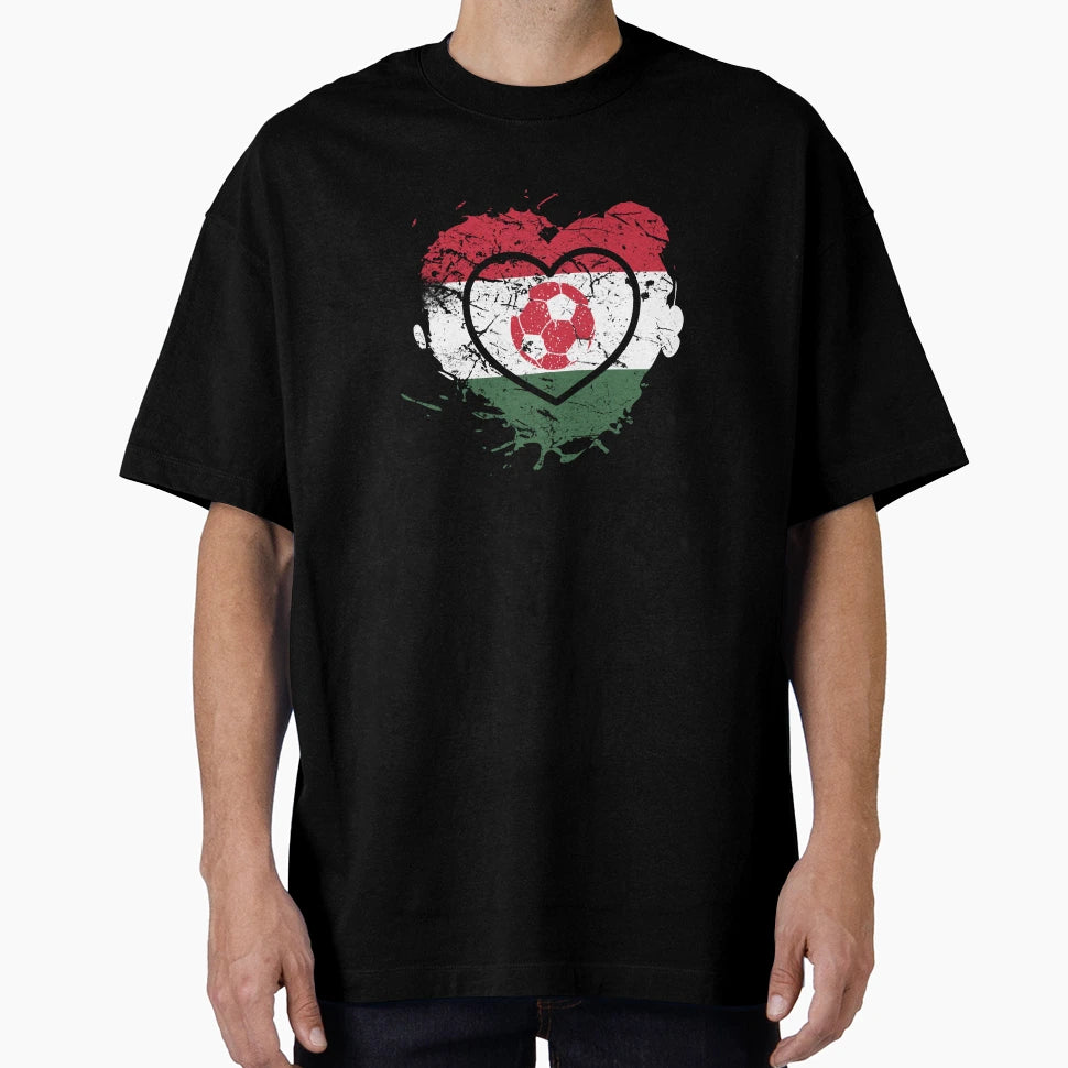 Hungary Football Heart Magyarorszag T-Shirt - Streetwear Style for Adults - T-Shirt, Sweatshirt, Hoodie