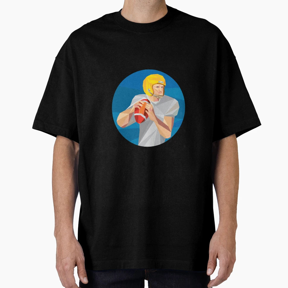 American Football Quarterback Qb Low T-Shirt - Unique Graphic Men Women - T-Shirt, Sweatshirt, Hoodie