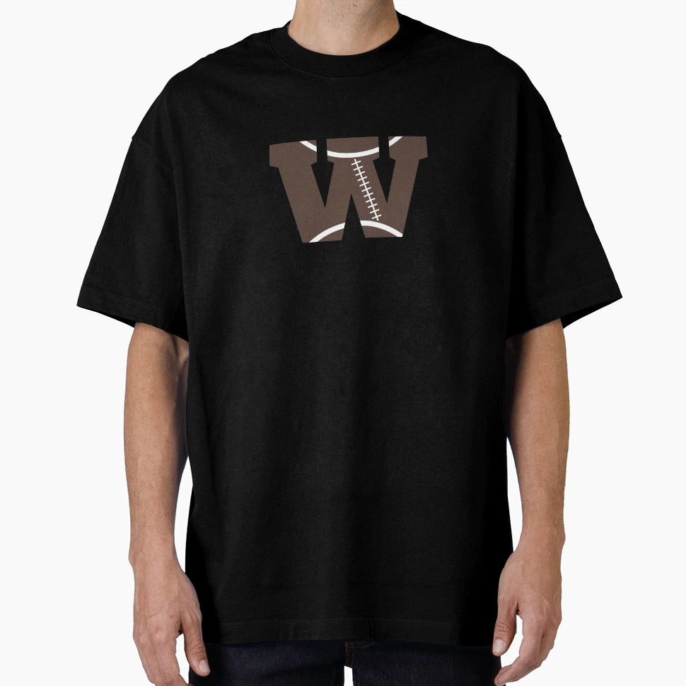 Personalized Football Initial W T-Shirt - Graphic Print Unisex - T-Shirt, Sweatshirt, Hoodie