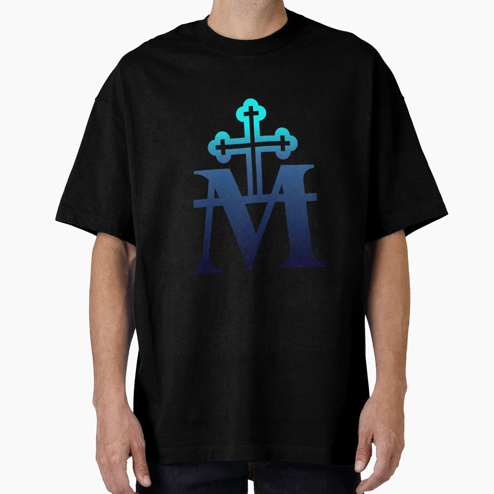 Marian Symbol Cross Catholic T-Shirt - Custom Art Print for Adults - T-Shirt, Sweatshirt, Hoodie
