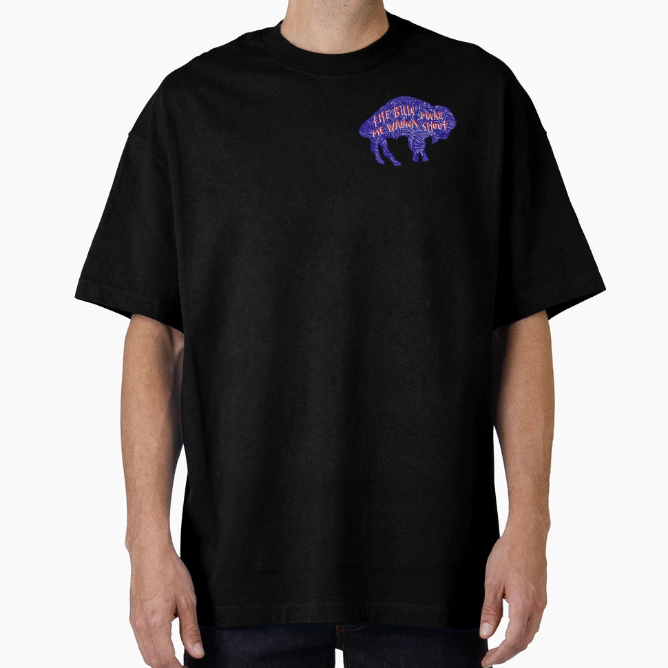 Copy Buffalo Bills Shout Logo Blue Red T-Shirt - Custom Art Print Unisex - T-Shirt, Sweatshirt, Hoodie