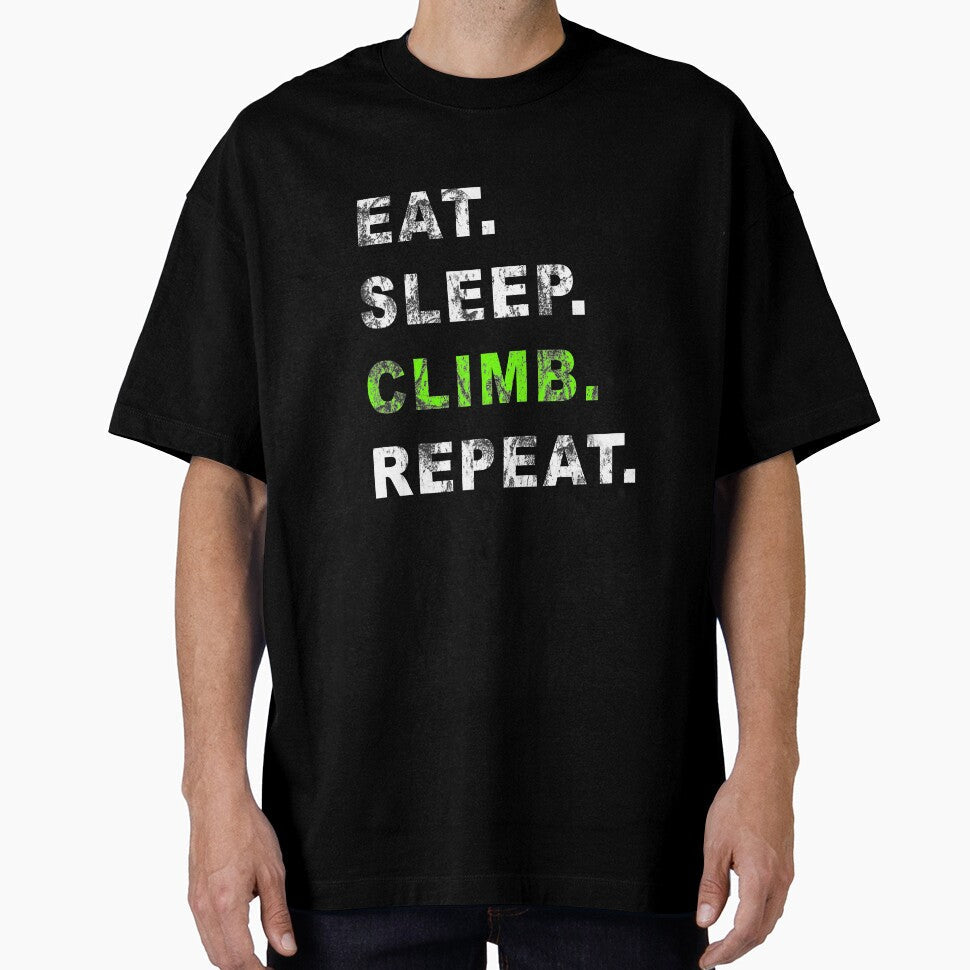 Eat Sleep Climb Repeat Humor Distressed Casual by - Adult & Kids T-Shirts, Sweatshirts & Hoodies apparel design preview 1
