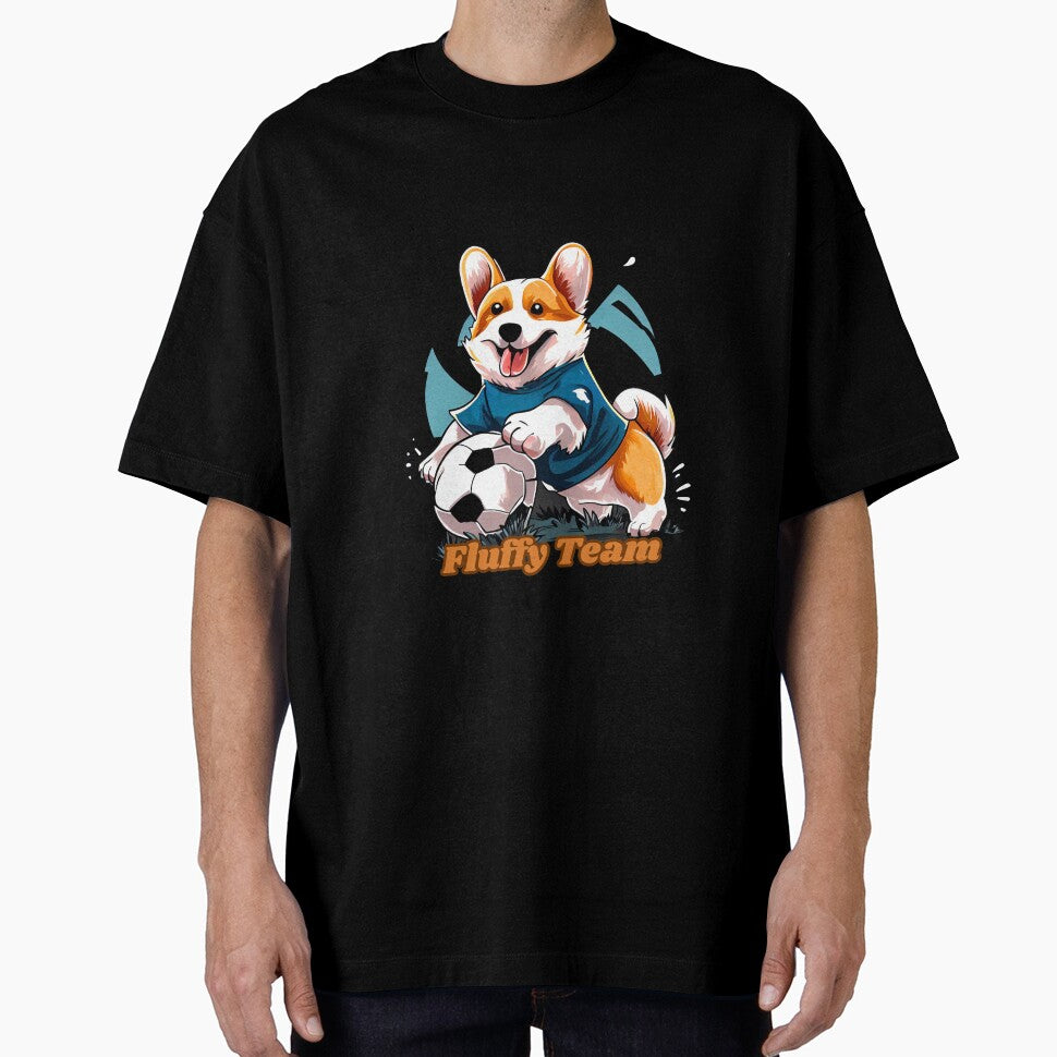 FLUFFY TEAM Corgi and Football for lovers by - Adult & Kids T-Shirts, Sweatshirts & Hoodies apparel design preview 1
