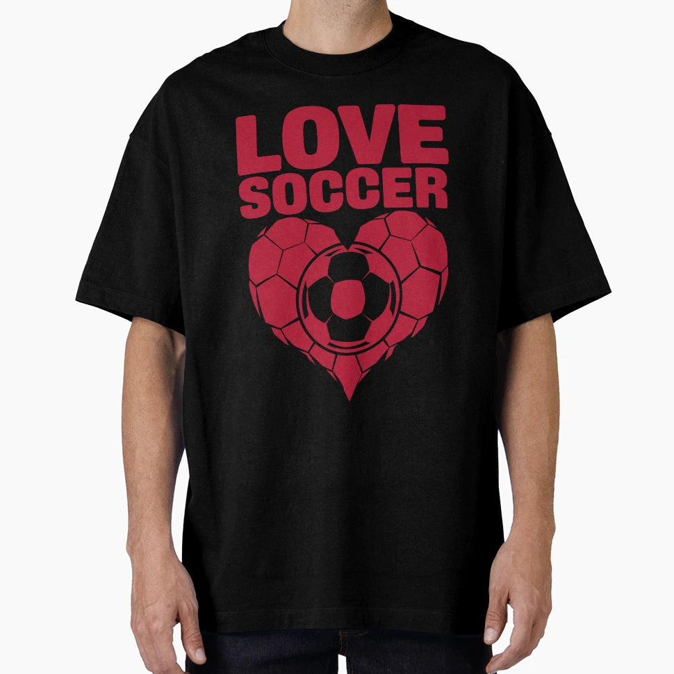 Love Soccer T-Shirt - Minimalist Print for Adults - T-Shirt, Sweatshirt, Hoodie