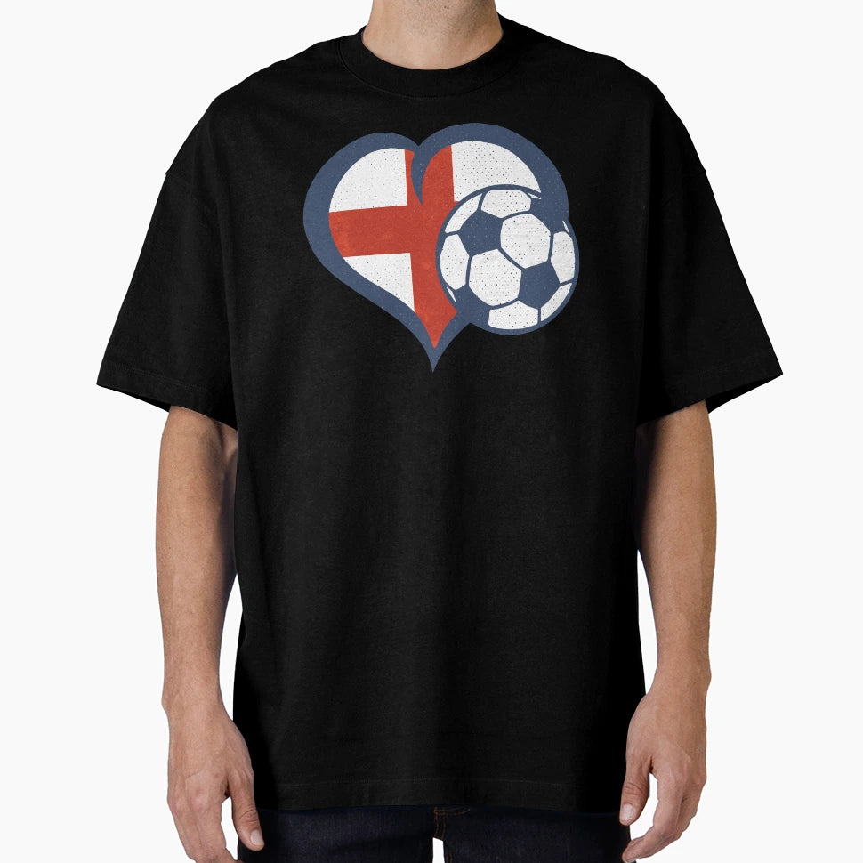 England Football Heart 01 England Flag T-Shirt - Trendy Graphic for Adults - T-Shirt, Sweatshirt, Hoodie