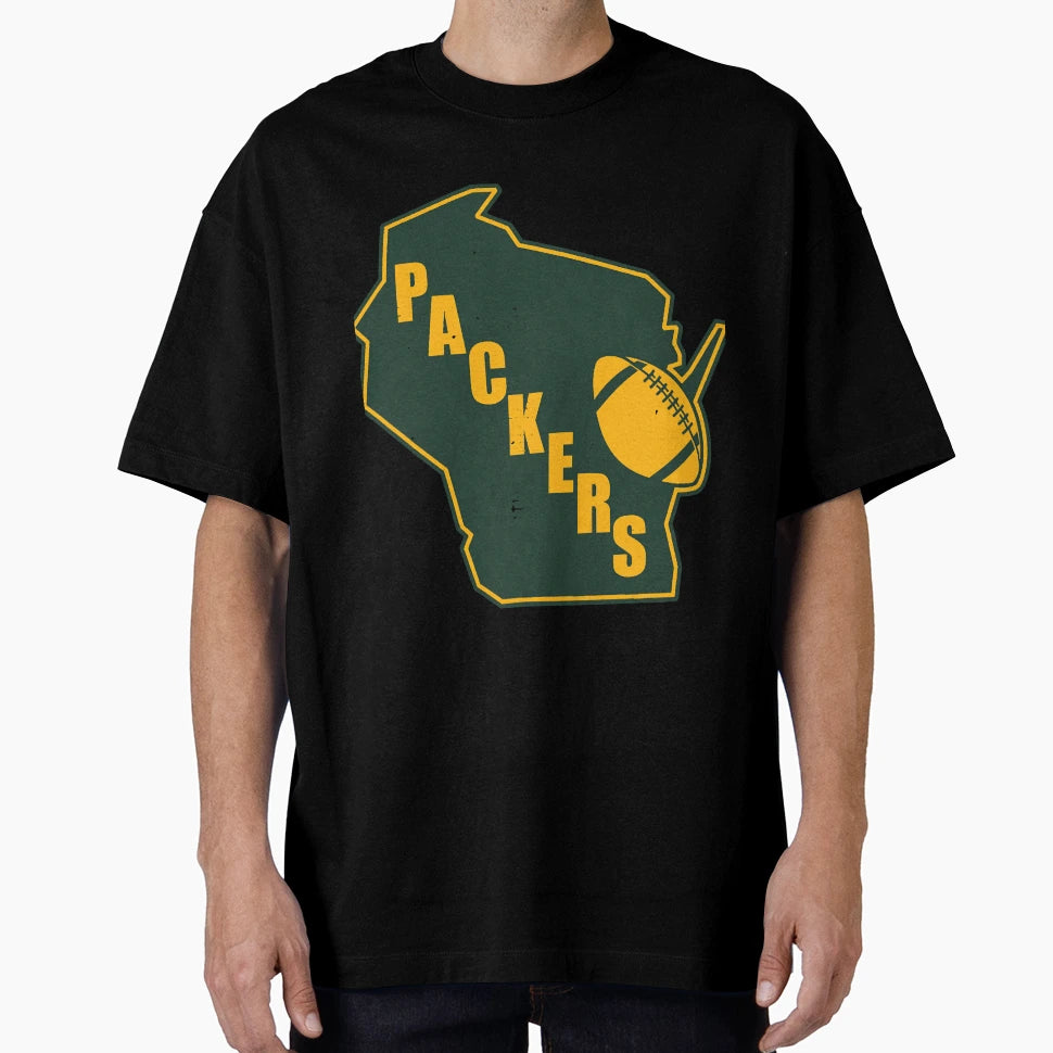 Green Bay Packers State Outline T-Shirt - Novelty Apparel for Adults - T-Shirt, Sweatshirt, Hoodie