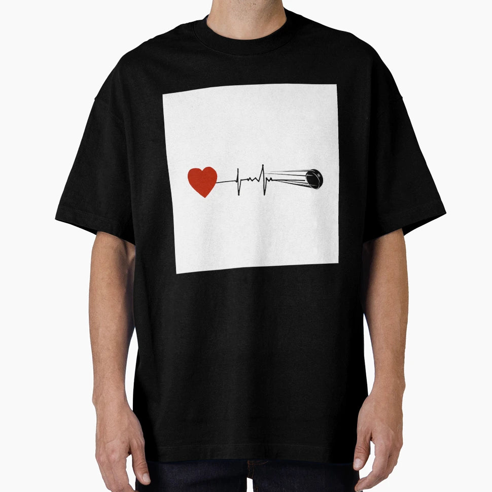 Hockey Heartbeat T-Shirt - Minimalist Print Unisex - T-Shirt, Sweatshirt, Hoodie