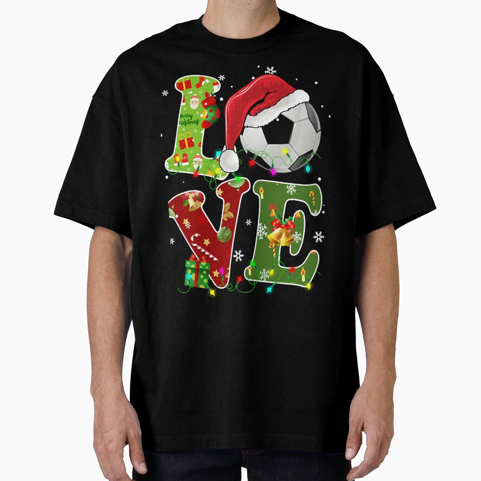 Soccer Funny Sports Lover Ball Santa T-Shirt - Streetwear Style Men Women - T-Shirt, Sweatshirt, Hoodie